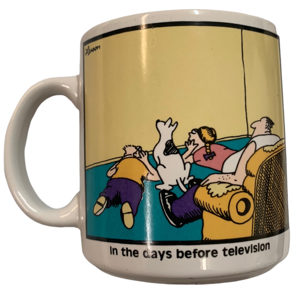 THE FAR SIDE “Before Television” Humorous Mug